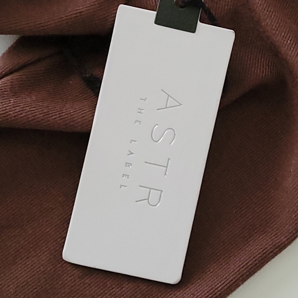 ASTR THE LABEL Reseda Long Sleeve Cutout Tie Waist Top in Brown - Picture 10 of 12